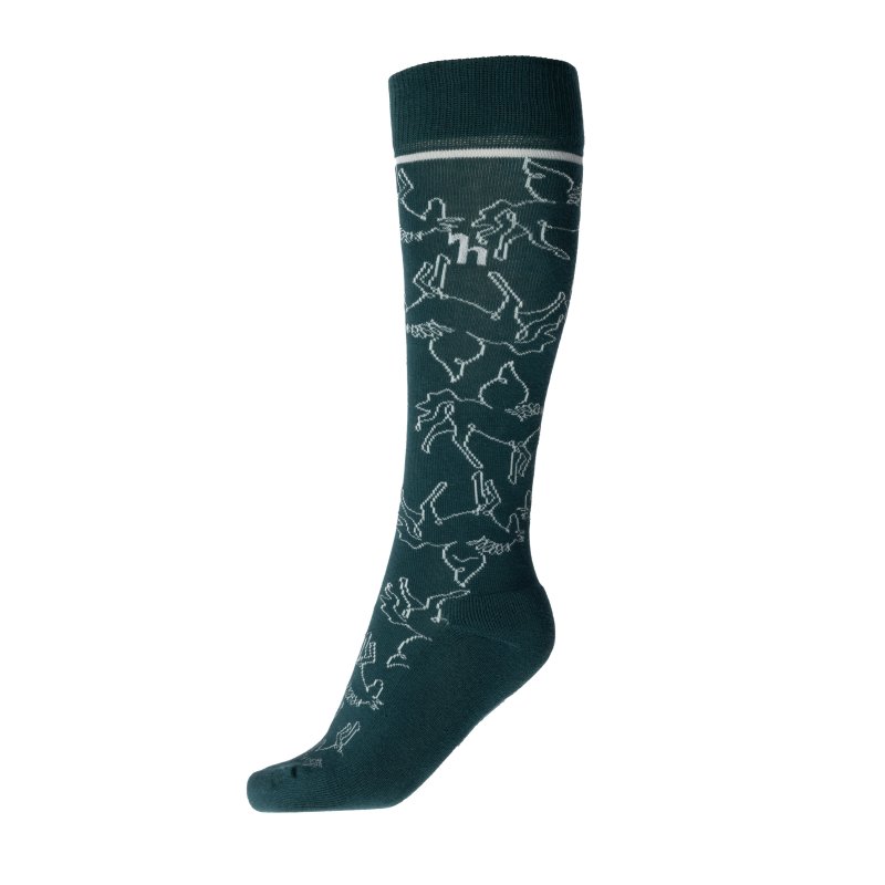 Horze podkolanówki dziecięce zimowe Pegasus dark sea green