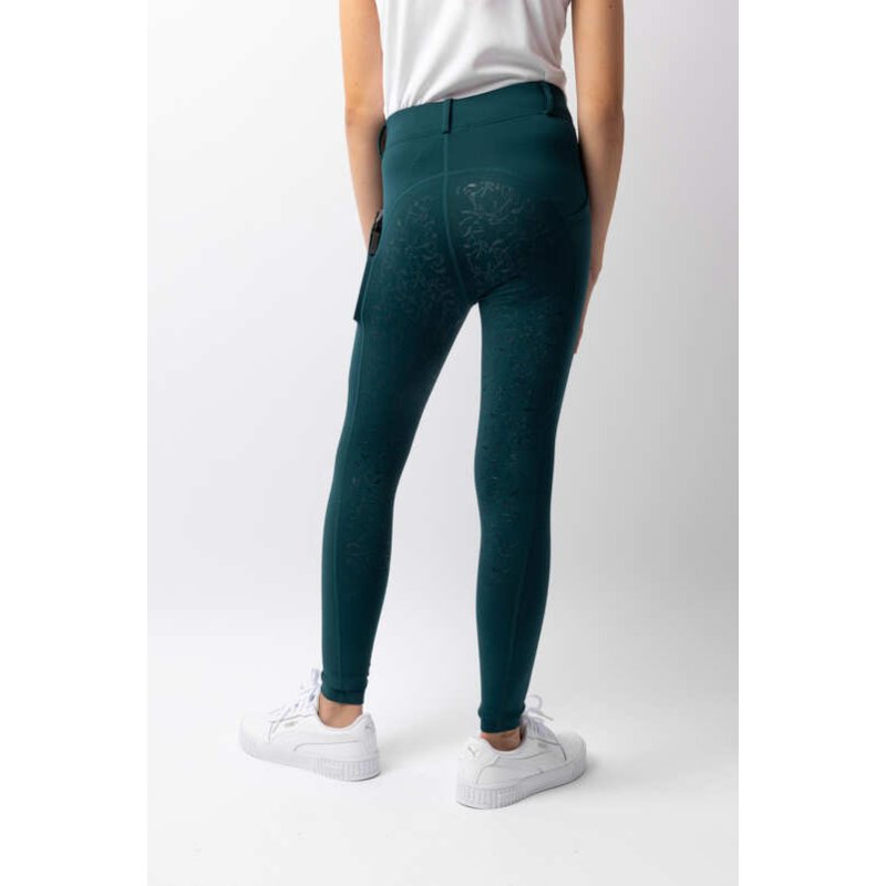 Horze legginsy dziecięce zimowe Dea Kids dark sea green