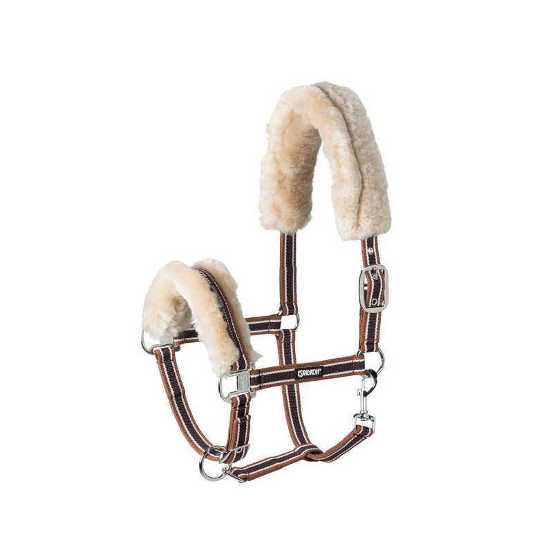Eskadron kantar z futrem Pin Buckle Basics hazelnut-creme-brown