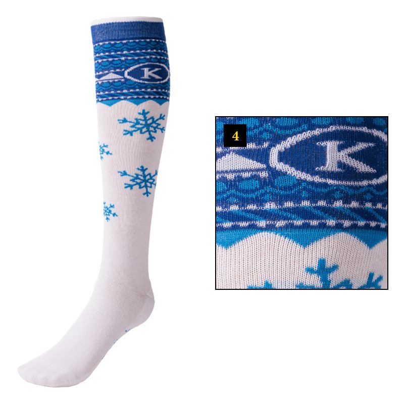 Kavalkade skarpety KavalSocks Christmas biało-niebieskie