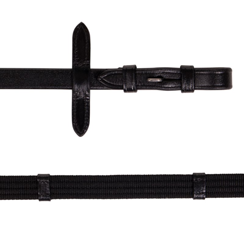 QHP wodze parciane Quick Release czarne