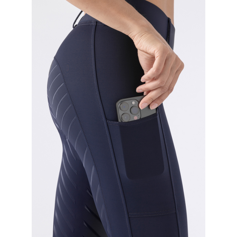 Equiline legginsy z wysokim stanem Carbef Blue