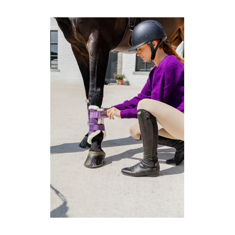 Kentucky ochraniacze Turnout Velvet Conrast z futrem purple