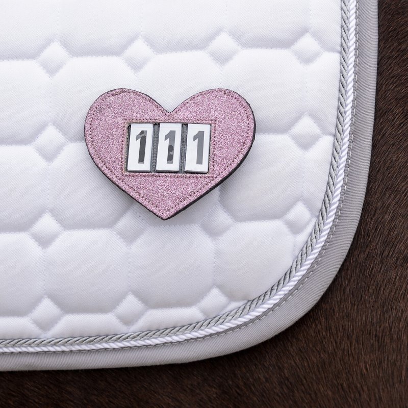 QHP numerek startowy Heart różowy