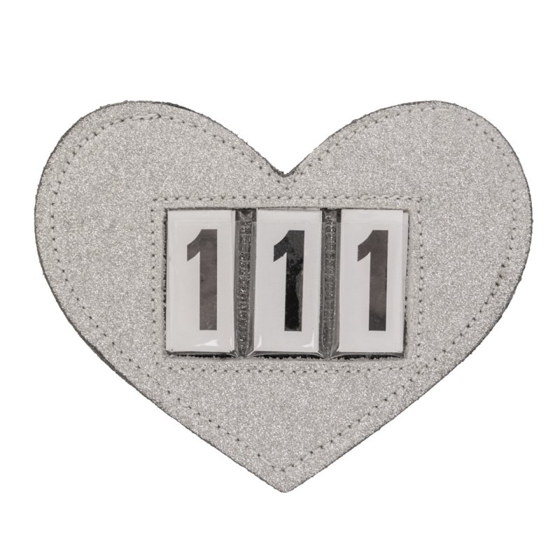 QHP numerek startowy Heart srebrny