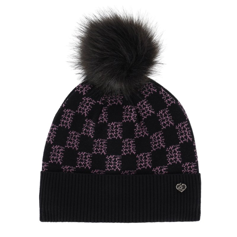 QHP czapka z pomponem Lize black/violet