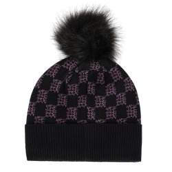 QHP czapka z pomponem Lize black/violet