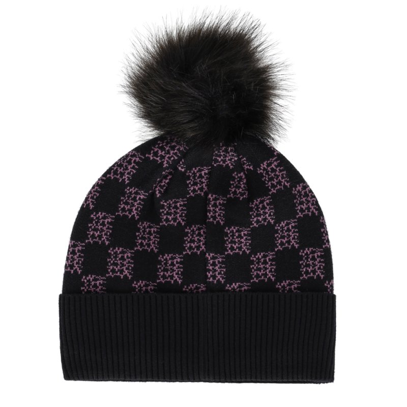 QHP czapka z pomponem Lize black/violet