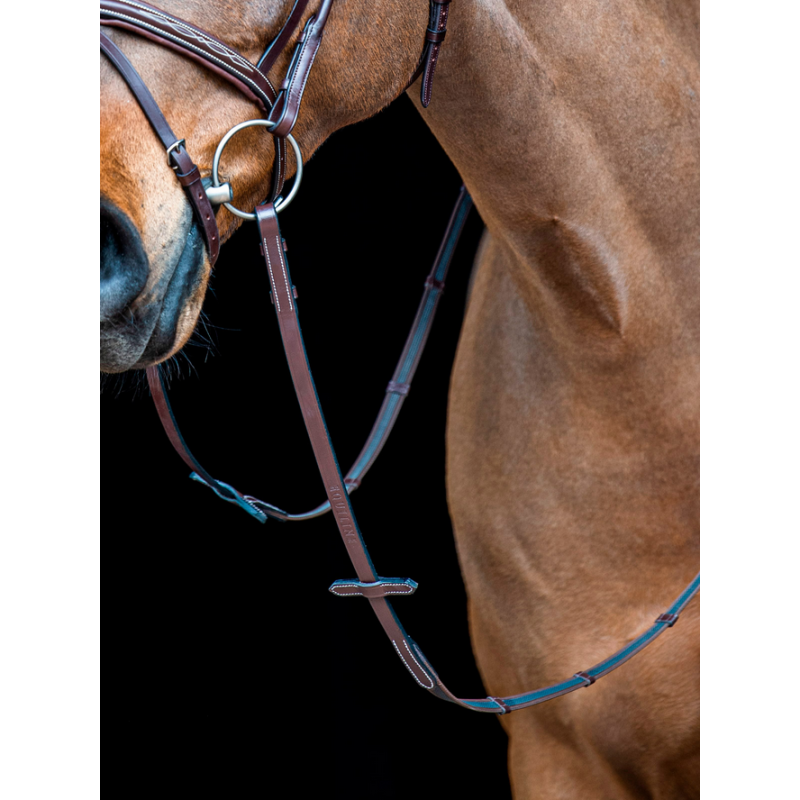 Equiline wodze ogumowane z stoperami Antislip brown