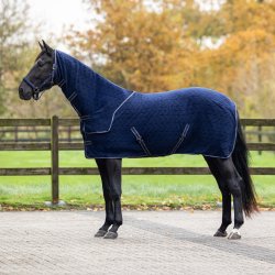 QHP derka polarowa z kapturem Embossed navy
