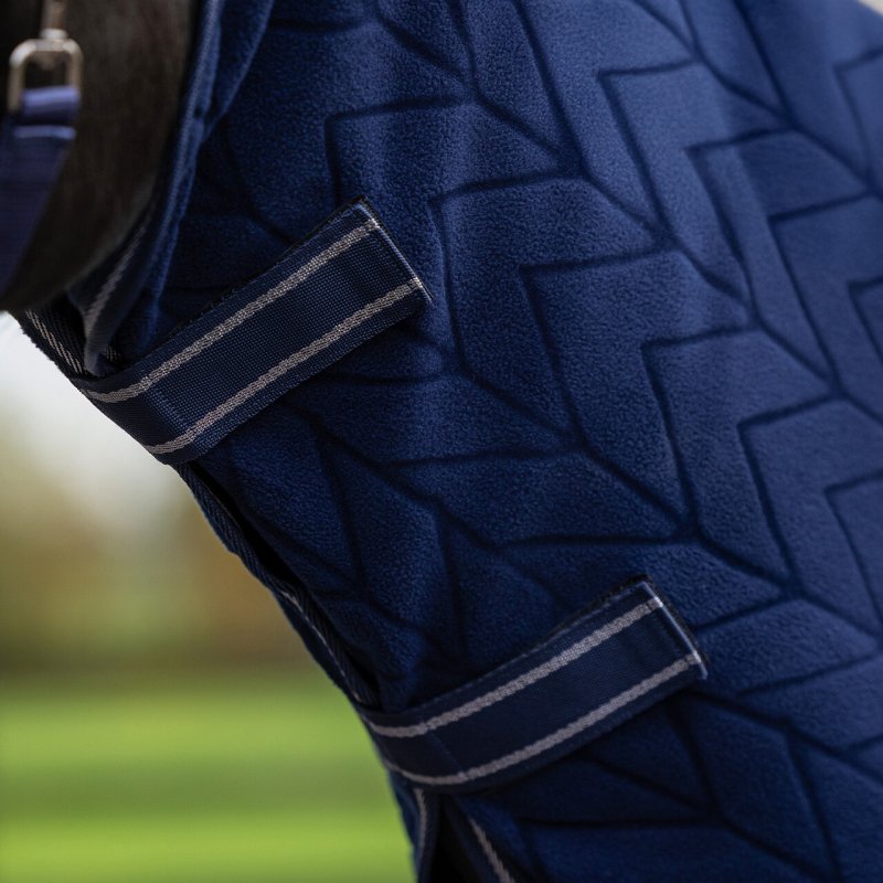QHP derka polarowa z kapturem Embossed navy