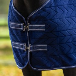 QHP derka polarowa z kapturem Embossed navy
