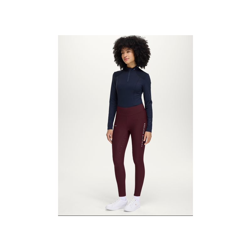 Tommy Hilfiger legginsy zimowe Elmira deep burgundy