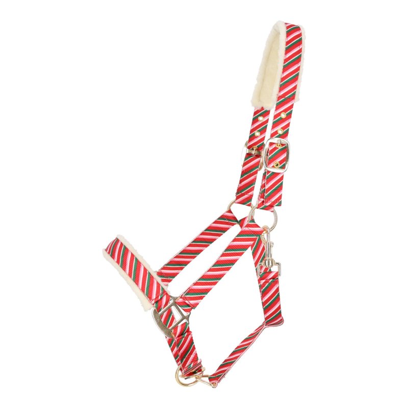 QHP kantar z futerkiem Christmas jolly stripe